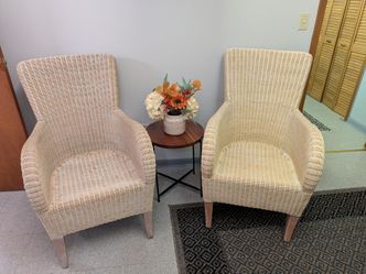 Pair of Wicker/Rattan High Back Chairs