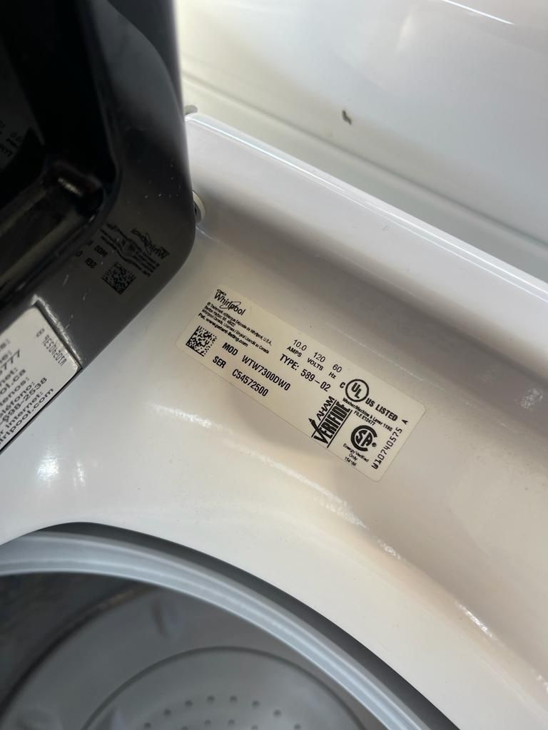 WHIRPOOL Washer Top Load With Glass Top ( Large Capacity 6.2 Cu Ft