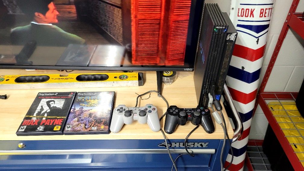 Sony PlayStation 2 PS2 Fat SCPH-39001 Console System Bundle - Tested and Works