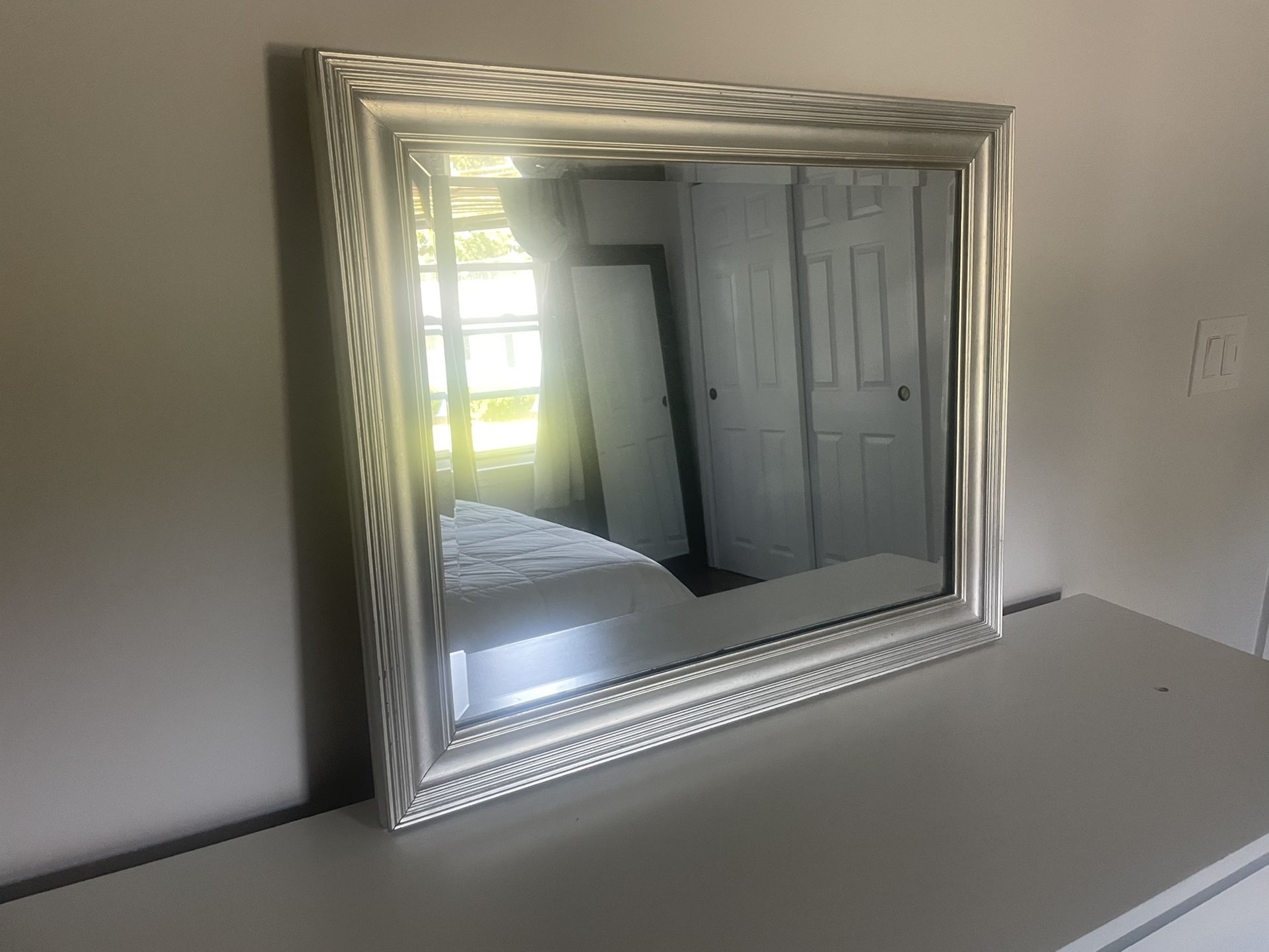27 1/2 X 33 1/2 Mirror With Gray Frame