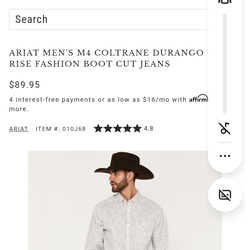 Ariat men's denim jeans M4 New!!