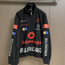 Balenciaga logo-print bomber jacket - Black