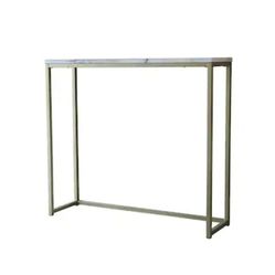 NIB White Faux Marble Console Table. Available In Gold Or Dark Grey. Not Assembled
