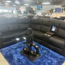 Reclining Black Sectional Only $999 With Led Lights Also Comes In White Grey And Brown 
