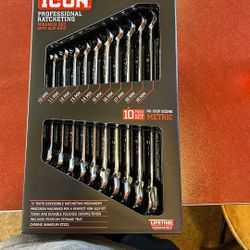 10 Piece Reversible Ratchet Mechanism Wrench Set