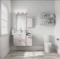 Bathroom Mirror 24 In. X 31 In. White Finish Frame