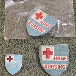vintage red cross home nursing pin