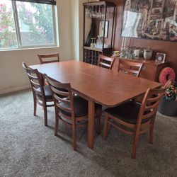 Table, buffet, and 6 chairs