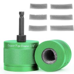 1/2" & 3/4" Metal Copper Pipe Cleaner Set with 1/4 Hex Shank,Each Set Additional 3Pcs Replaceable Blades for Cleaning Rust,Stains and Paint from Coppe