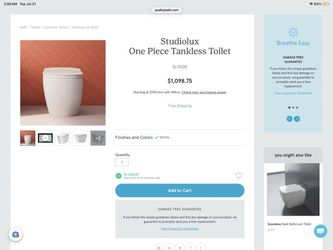 Tankless toilet