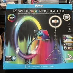 12 WHITE RGB RING LIGHT KIT