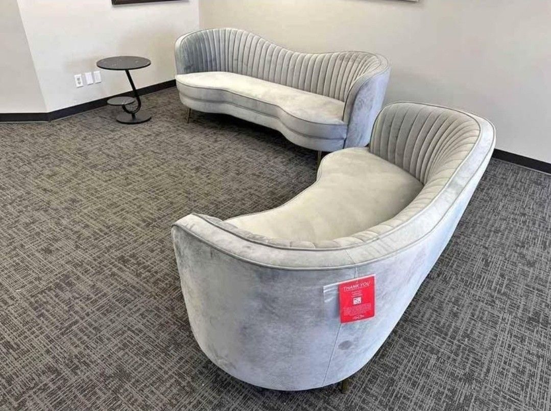Sofa And Loveseat Grey Sofia Collection Seashell Couch