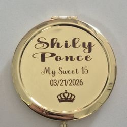 Recuerdos Para Quinceañera Sweet 15,16 Espejos Personalizados Engraved Mirrors Grabados Keepsakes Foto 