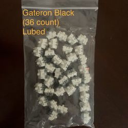 Gateron Black Lubed Keyboard Switches (36 Count)