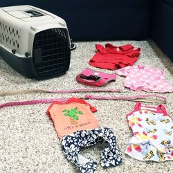 Pet Taxi Harness Leash & Cute Clothes for Dog 10lbs or Less $25 for All