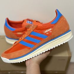 Adidas SL 72 RS Collegiate Orange Bright Blue Men's Size 10.5 Sneakers (JS0748)