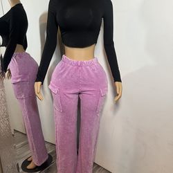 Pink Cargo Pants Size Small/med Fashion Nova 
