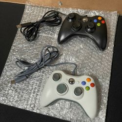 Classic Wired Controller for Microsoft Xbox 360 x 2 - White and Black