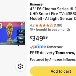 70” inch Hisense Smart 4K 