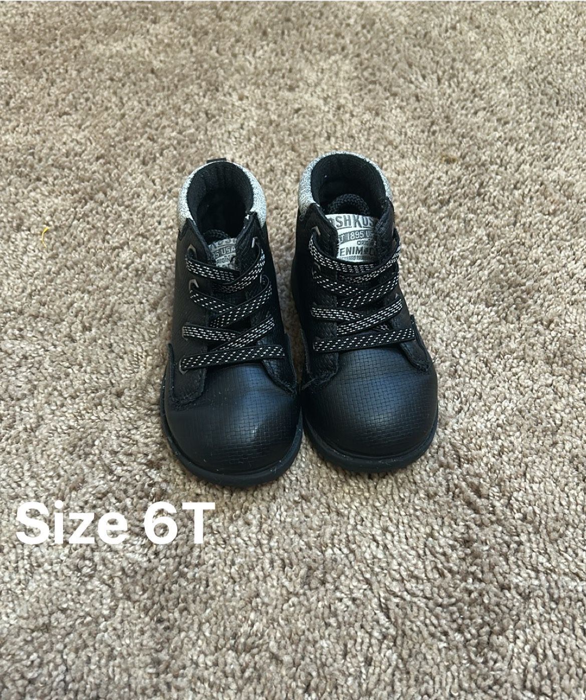 Toddler girl boy Black boots Size 6T