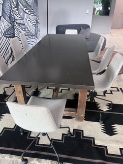 Large rustic table and chairs
