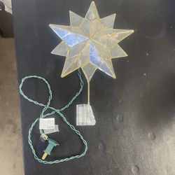 Lighted Capiz Shell Star Christmas Tree Topper