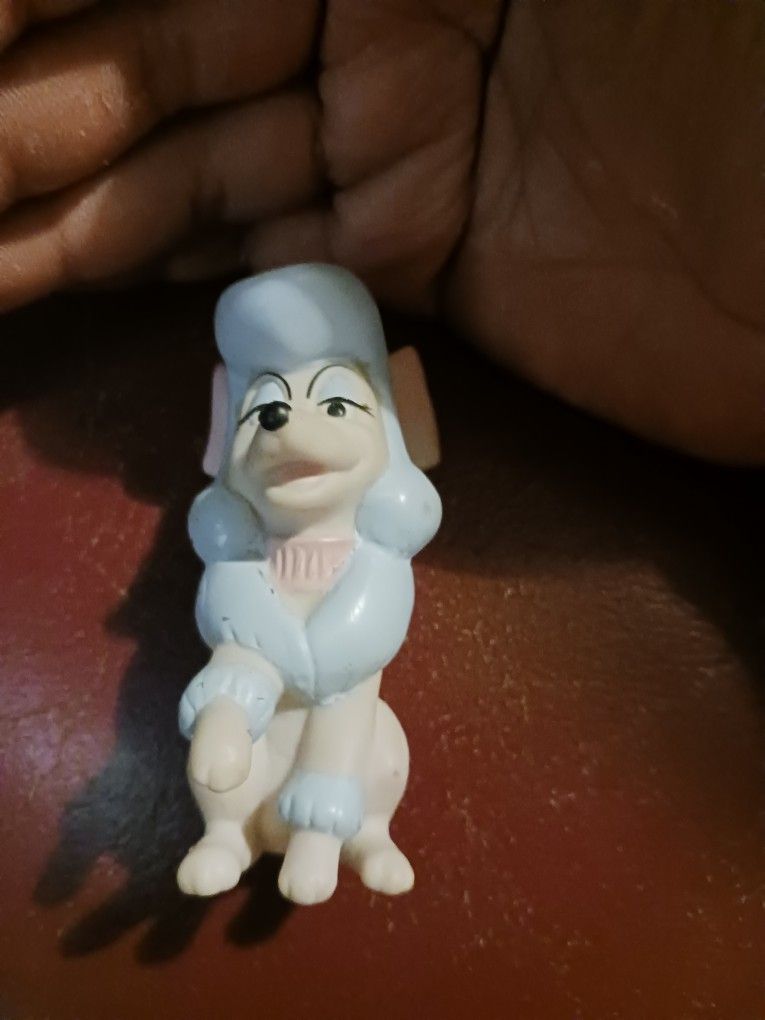 Vintage Disney's Oliver & Company Soft Rubber or Plastic Figure Poodle Girl Dog 1988