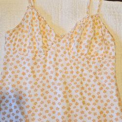 L.A. HEARTS Mini Halter Sundress White W/Orange Flowers Spaghetti Straps Size XS