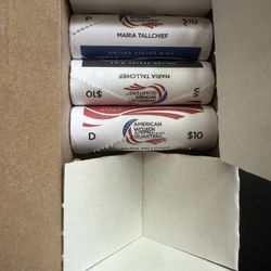 Set Of 3 Rolls Of Maria Tallchief Quarters PDS Mints Uncirculated 