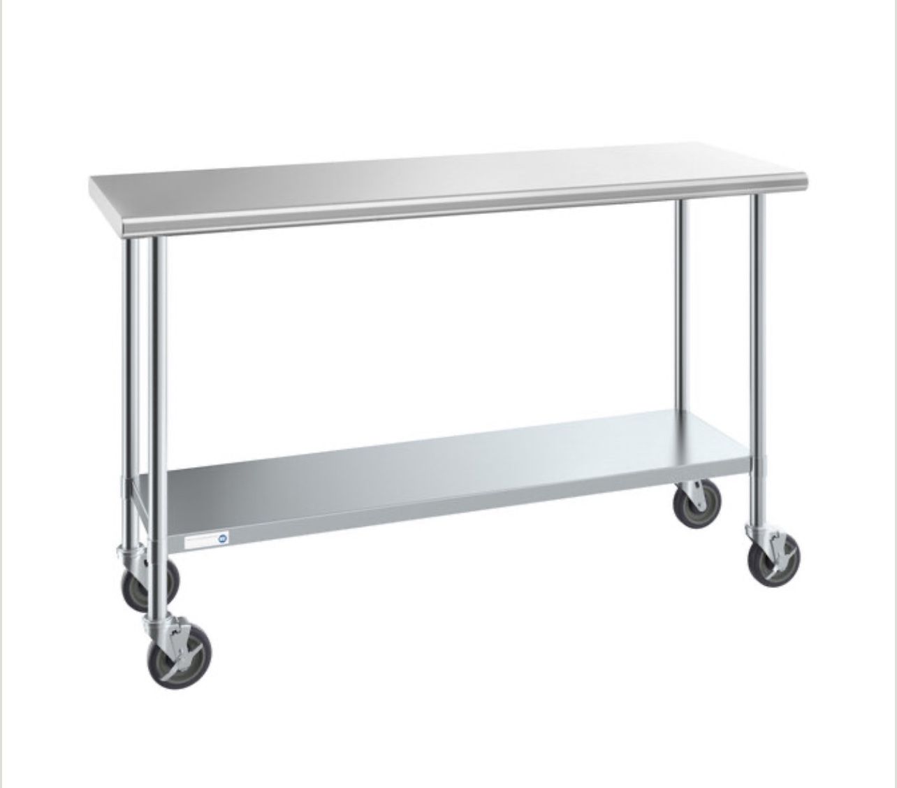 60” X 24” Stableink Stainless Steel Work Table With Wheels With Caster