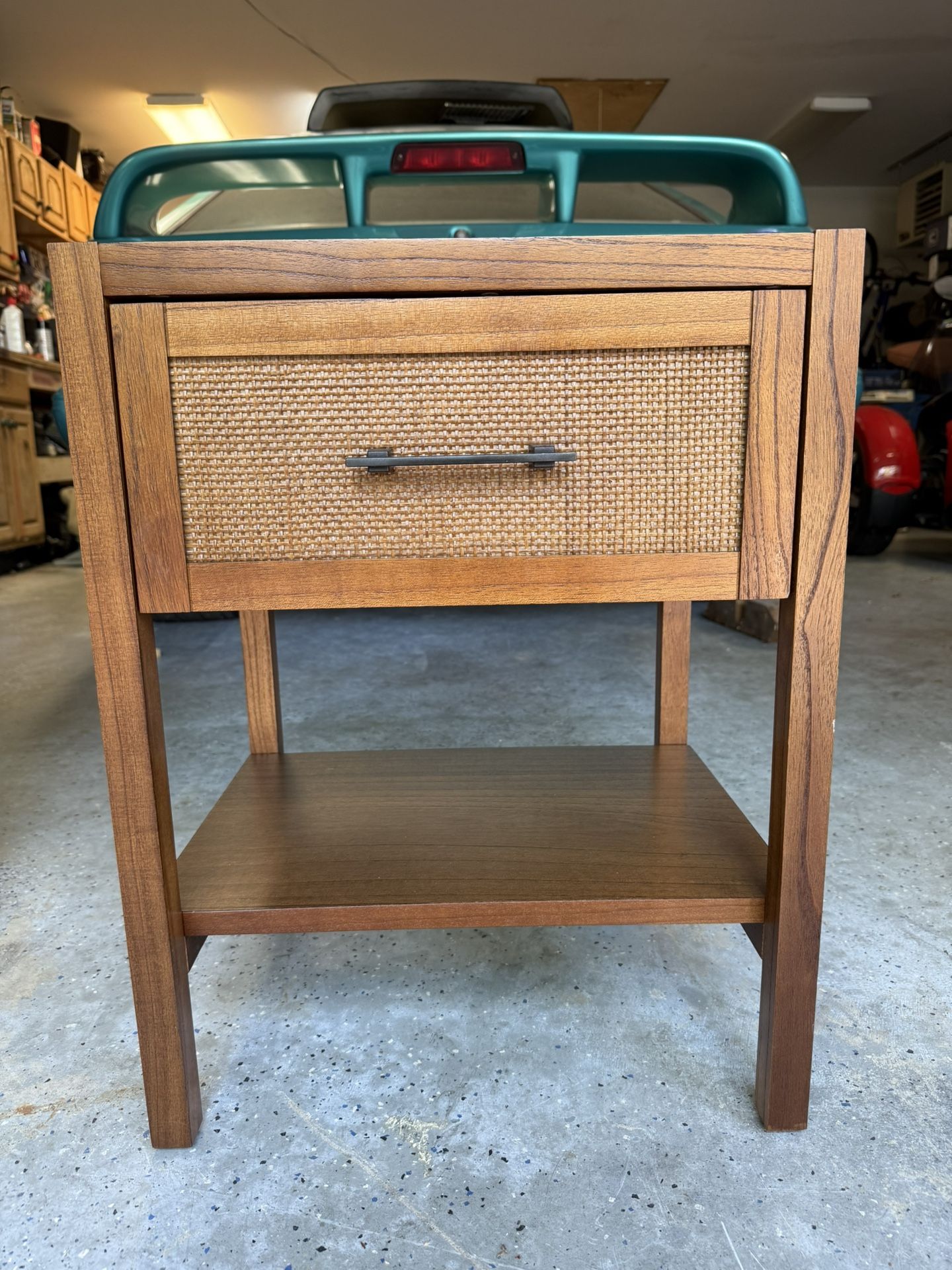 Brown Wood End Table With Drawer Storage