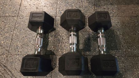 RUBBER DUMBBELLS SINGLE HEX DUMBBELL WEIGHTS