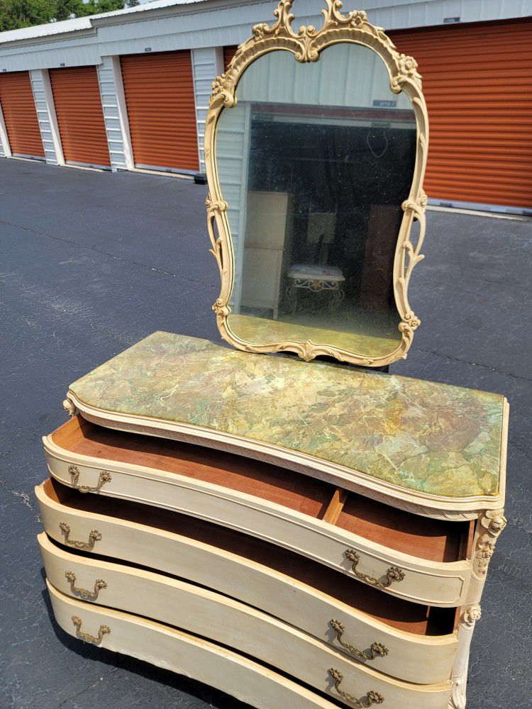 Antique Vintage French Dresser w/Mirror 