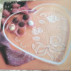 Mikasa Crystal Heart Platter 