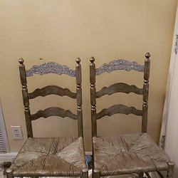 2 HAVERTY'S LADDER CHAIR Chalk Painted 