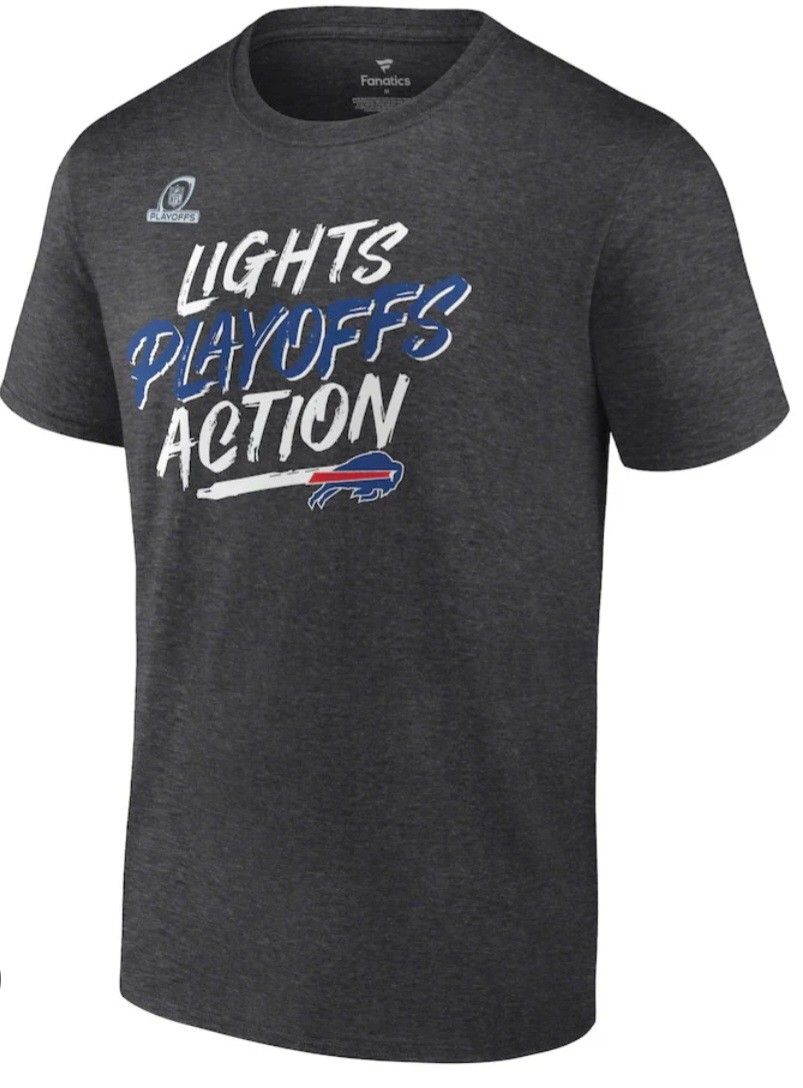 Brand new BUFFALO BILLS MEN'S 2021 PLAYOFF BOUND LIGHTS ACTION T-SHIRT
FanaticsApparel size L