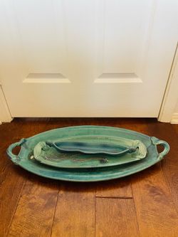 Ceramic Oval Serving Trays Set of 3