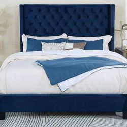 Brand New Blue Queen Bed Frame (Available In California & Eastern King)