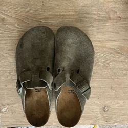 Double Green Birkenstock Clogs