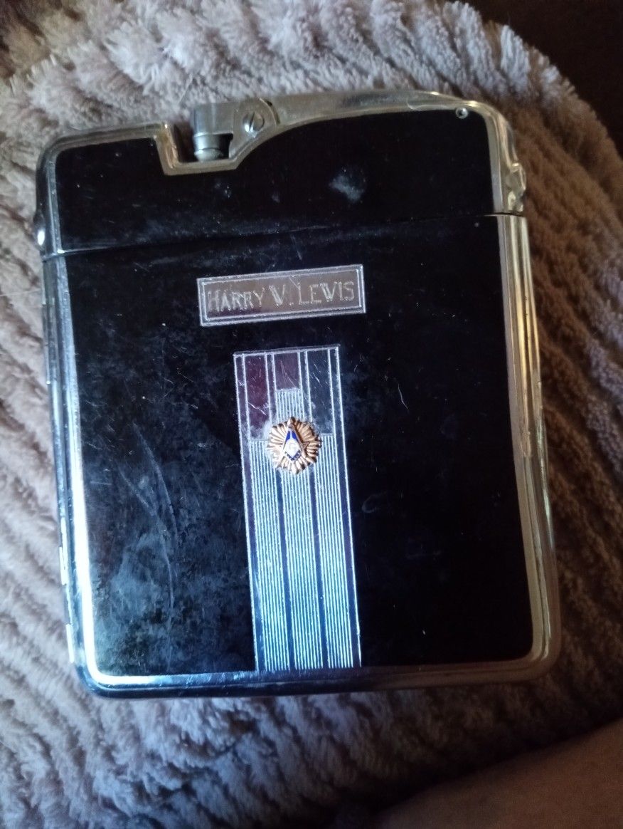 2 Antique Art Deco Cigarette Cases W Lighters