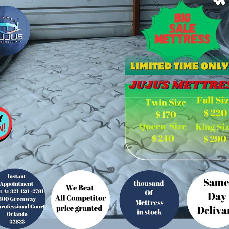 🔥🔥TWIN,FULL,QUEEN AND KING MATTRESS STARTING AT $150‼️A SET BEST PRICE IN TOWN BEST PRICE ON  BRAND NEW PLUSH TOP MATTRESS ORTHOPEDIC 🔥🔥