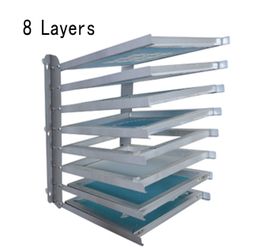 8 Layers Screen Printing Wall Mounting Screen Frame Rack Shelf Storage Holder