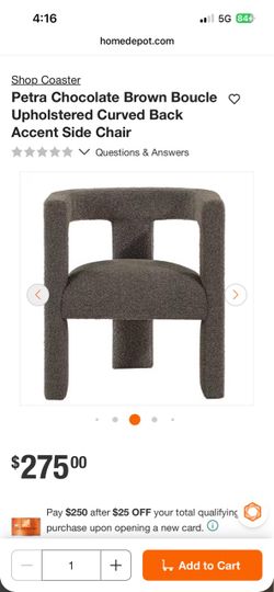 Brown Boucle Chair or chairs , accent or dinning.
