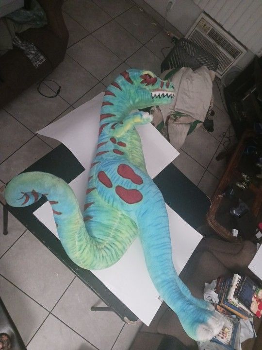HUGE 51” T-Rex Dinosaur Plush GIANT Stuffed Dino Toy Melissa & Doug Blue Green