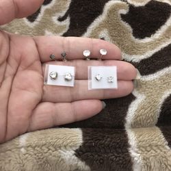 Real Silver Stud Earrings $14, $15: $17
