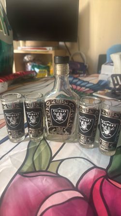 Team bottle and shot glasses