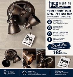 TASK Lighting Triple Spotlight Metal Ceiling