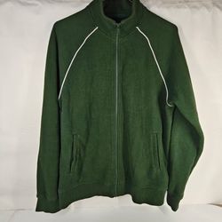 forest green zip-up track jacket