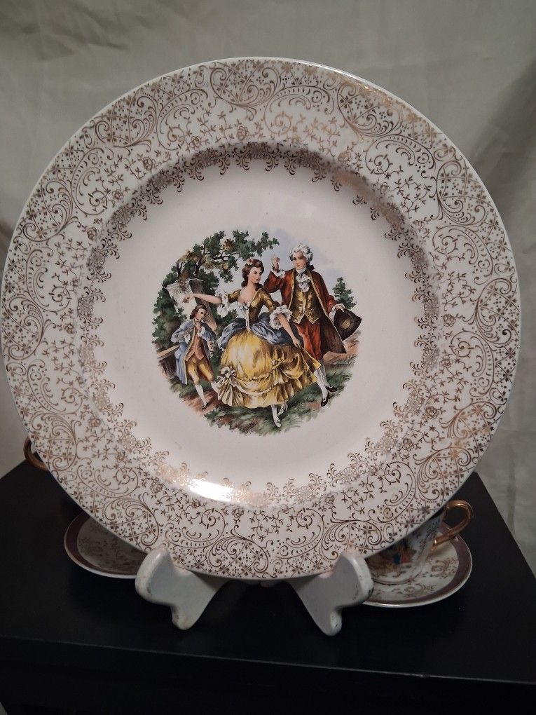 22k Gold Colonal China Plate