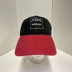 Vintage Russell Indexes Strapback Hat Ball Cap Stock Wall Street - Black Red